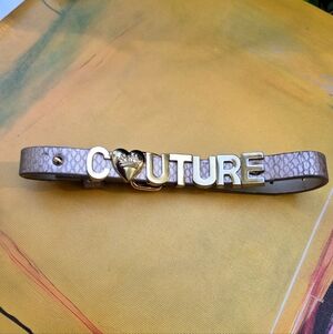 Juicy Couture Y2K ''Couture" Faux Leather Snake Skin Print Dog Collar
